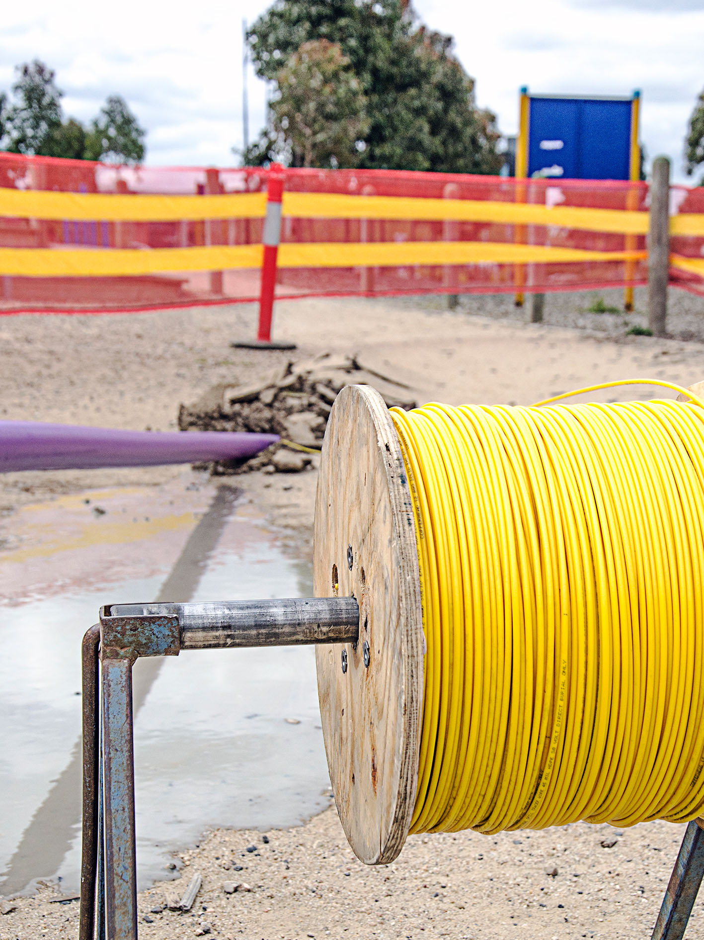 a coil of yellow copperhead wire